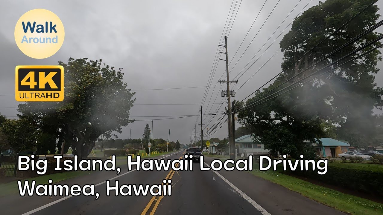 【4K60】 Hawaii, Big Island Driving - Waimea, Hawaii Local Driving