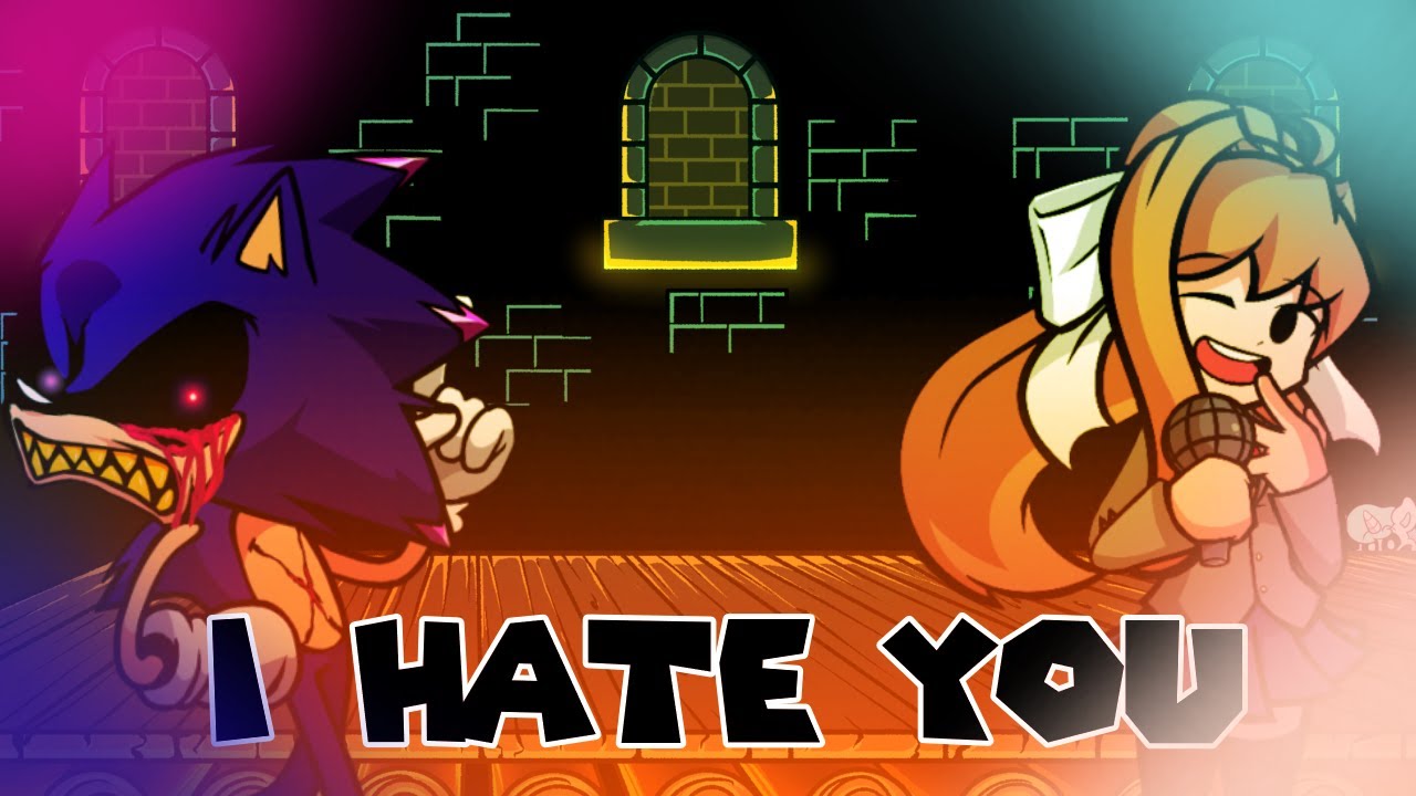 I Hate You v2 but Sonic.Exe and Monika sing it  |  FNF Mario´s Madness V2