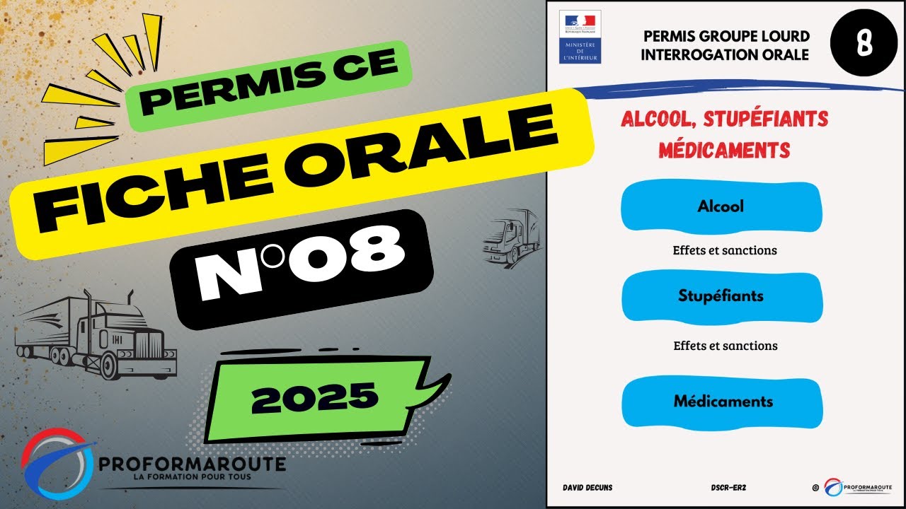 Fiche orale n°8 - Alcool, stupéfiants, médicaments - Permis CE