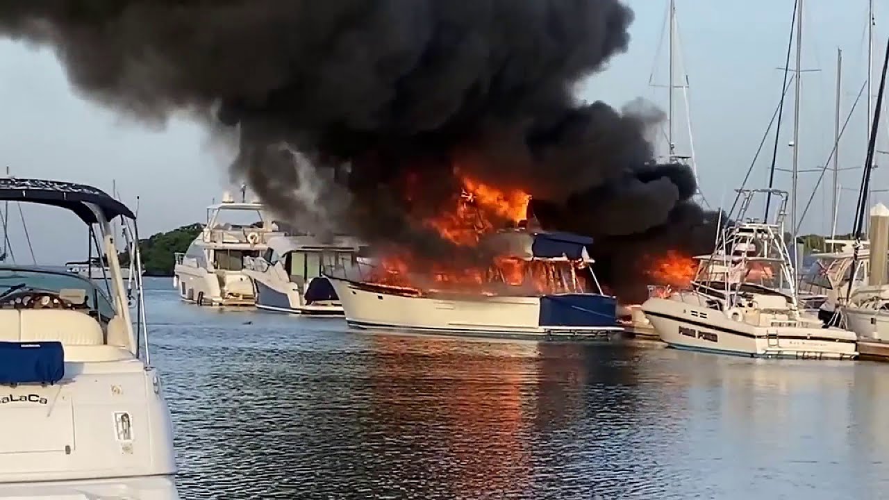 Several boats damaged in fire at Crandon Park Marina