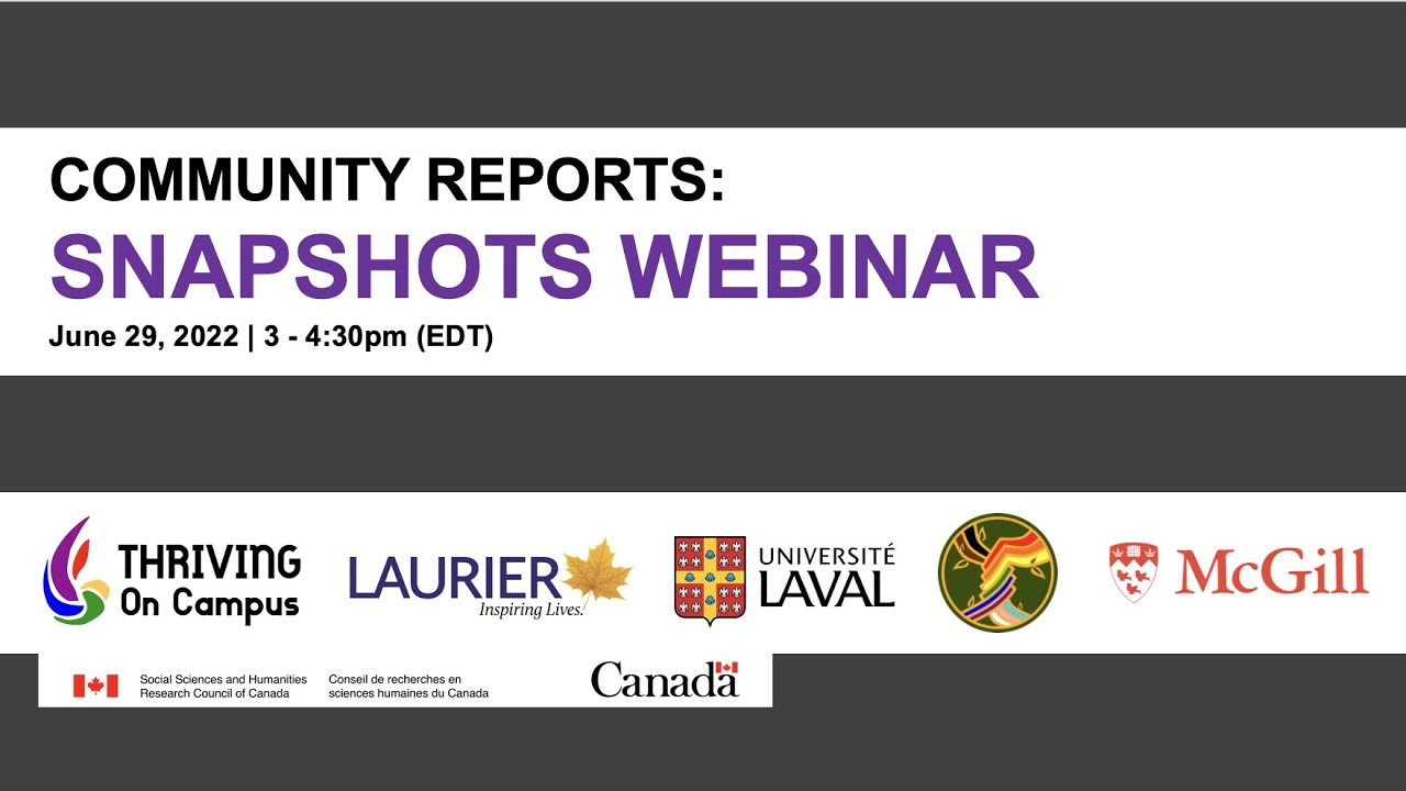 Community Reports: Snapshots Webinar (June 29, 2022)
