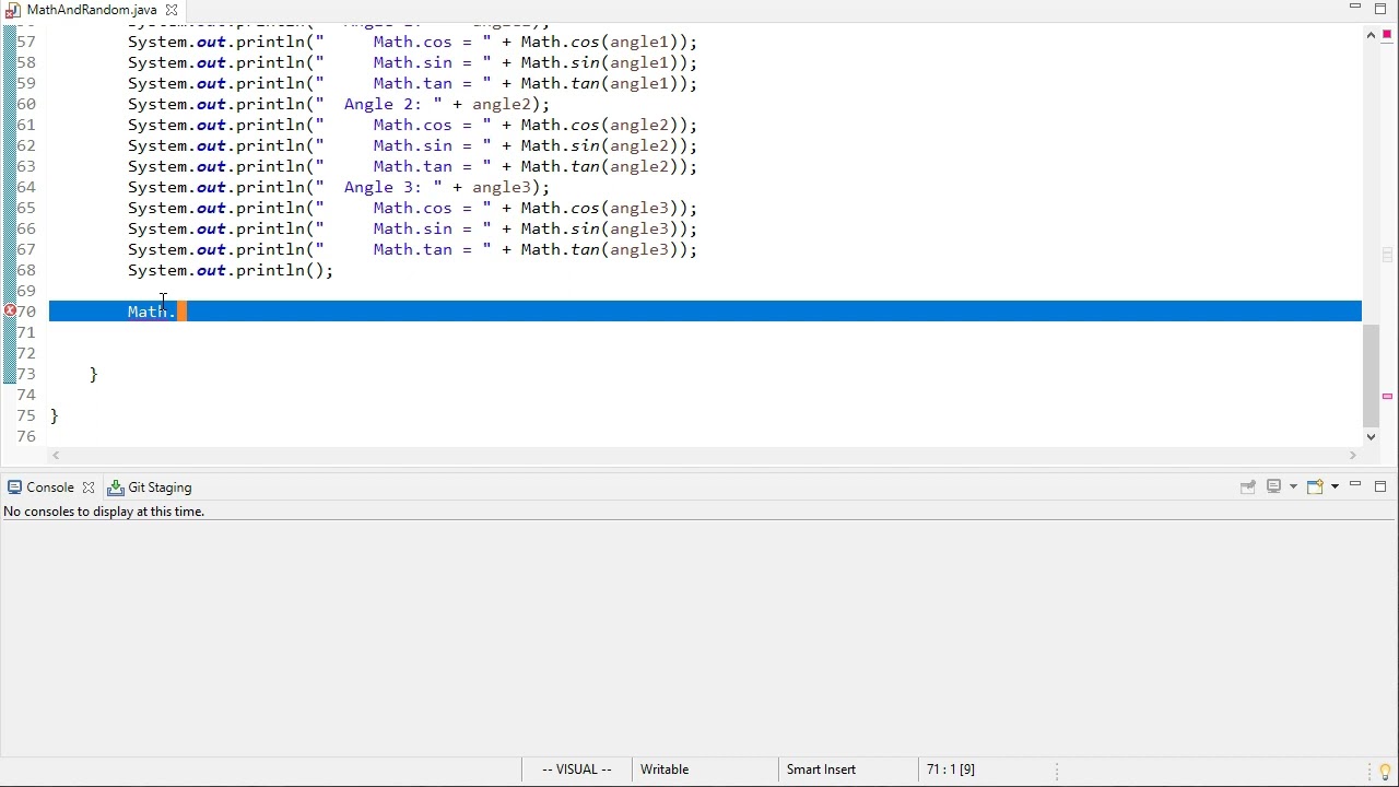 Java Math & Random classes