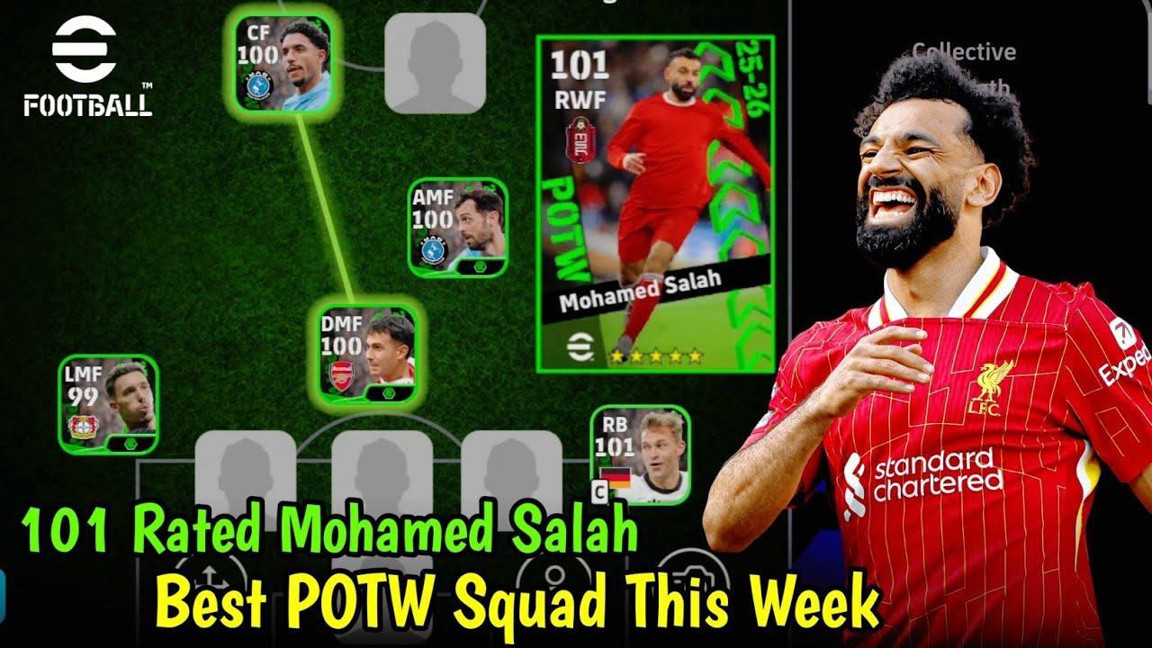 101 POTW Mohamed Salah 😍🤩 Best POTW Squad This Week Efootball 2026 Mobile || POTW Salah Review 🔥