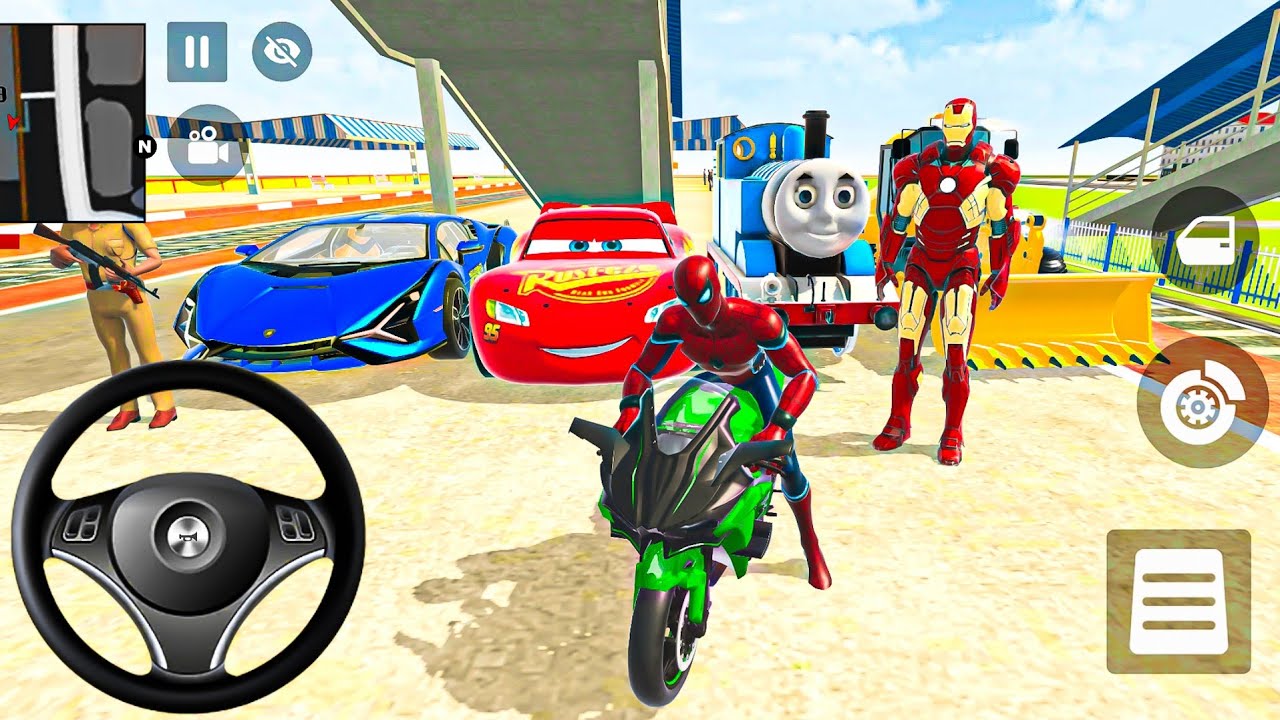 🦚 Indian Thift Auto Android Game 🌿 SuperMan & Spiderman Game😍G- Wagon & McQueen Car & Bike Showroom