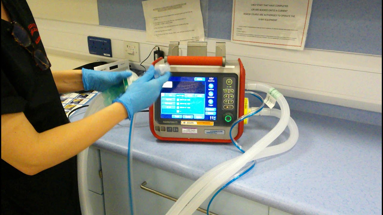 T1 HAMILTON TRANSPORT VENTILATOR SET UP