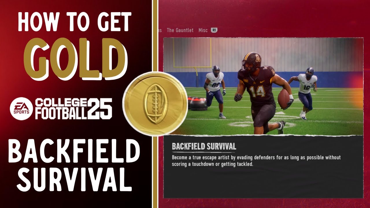 How to get GOLD in College Football 25 | Backfield Survival Mini Game