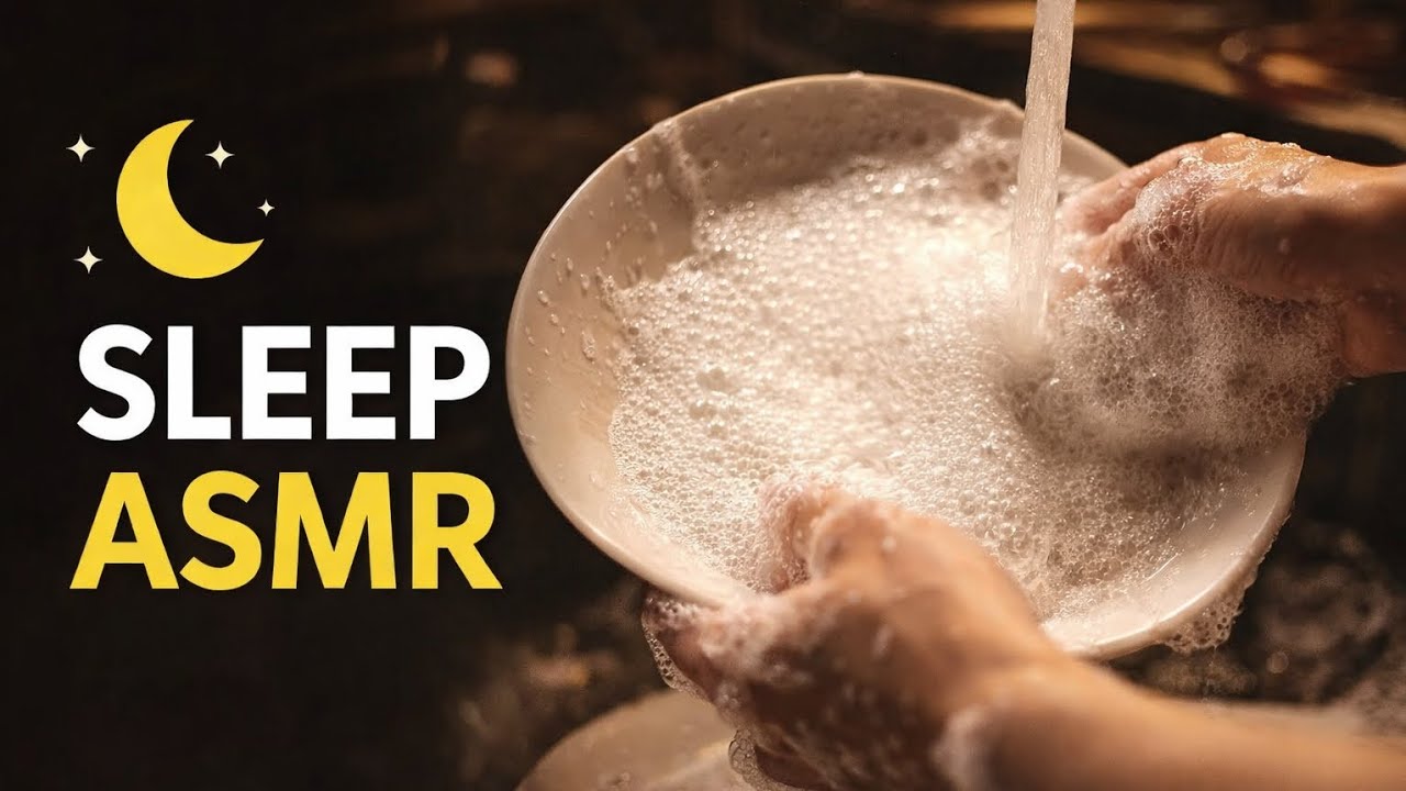Night Dishwashing ASMR | No Talking | Deep Sleep Sounds