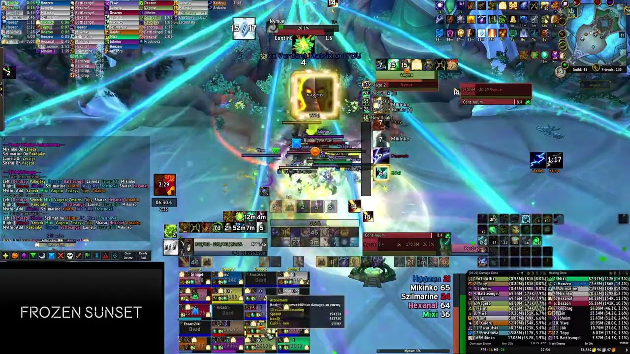 Frozen Sunset vs Nymue Mythic   Discipline Priest PoV