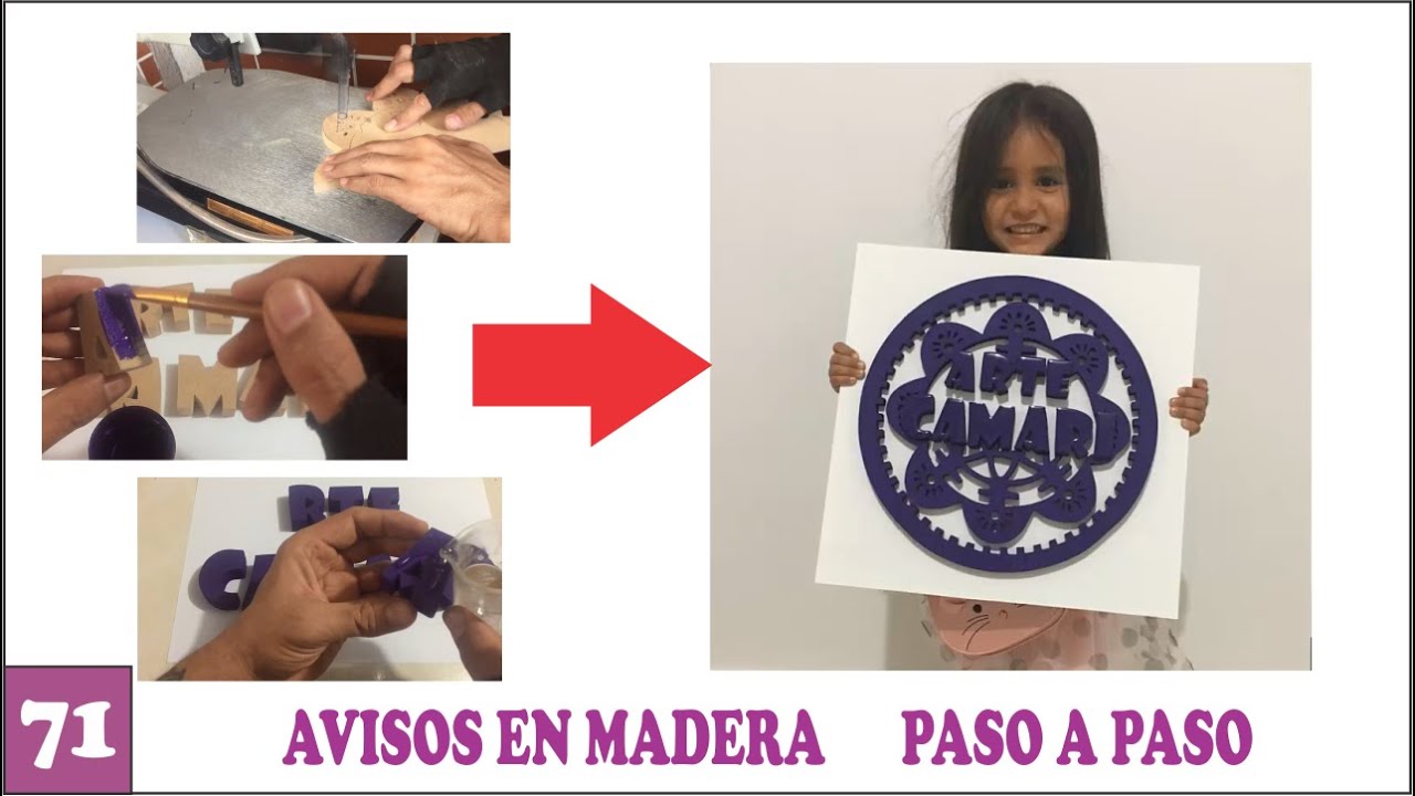 Como hacer AVISOS EN MADERA calados y con resina cristal 😍