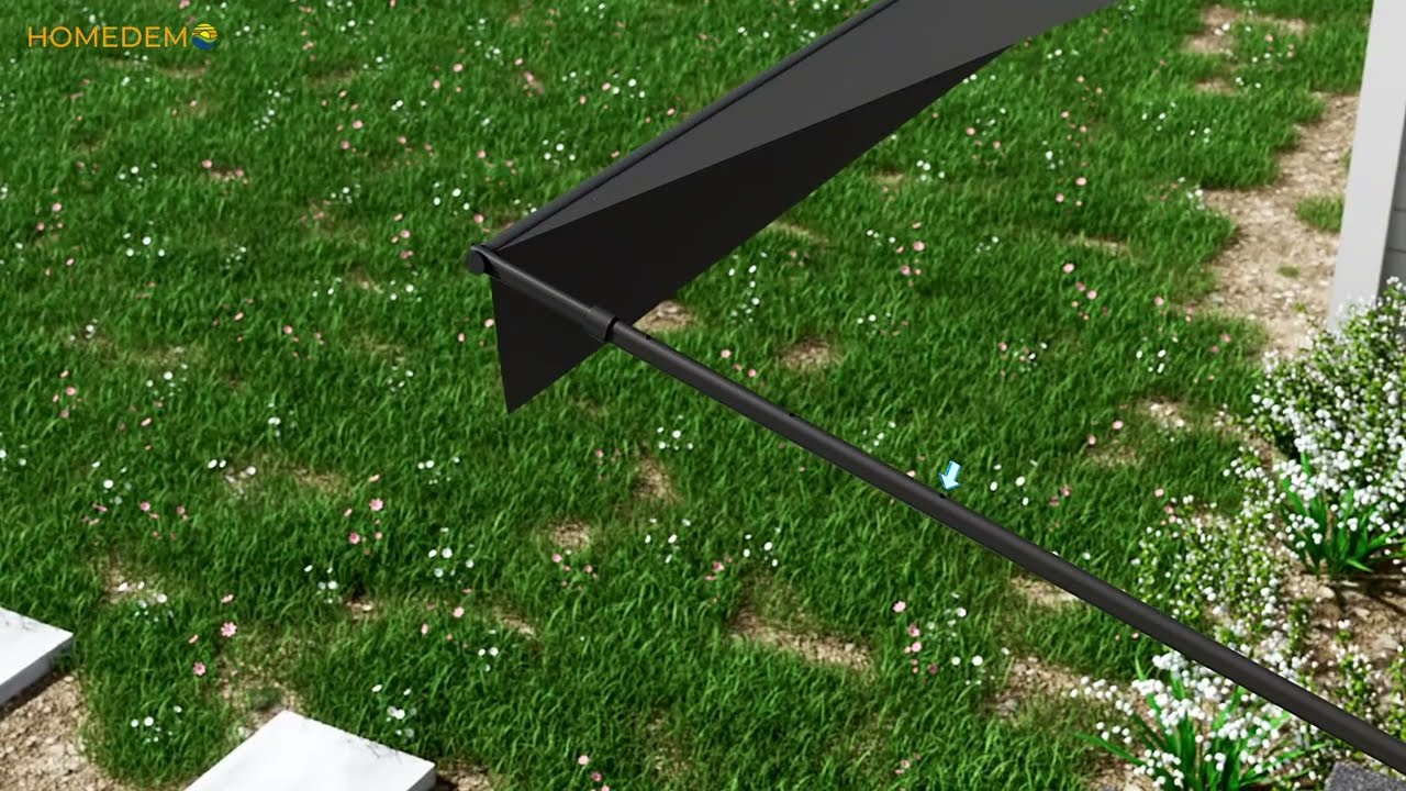 Pole-mounted awning installation video (in English)