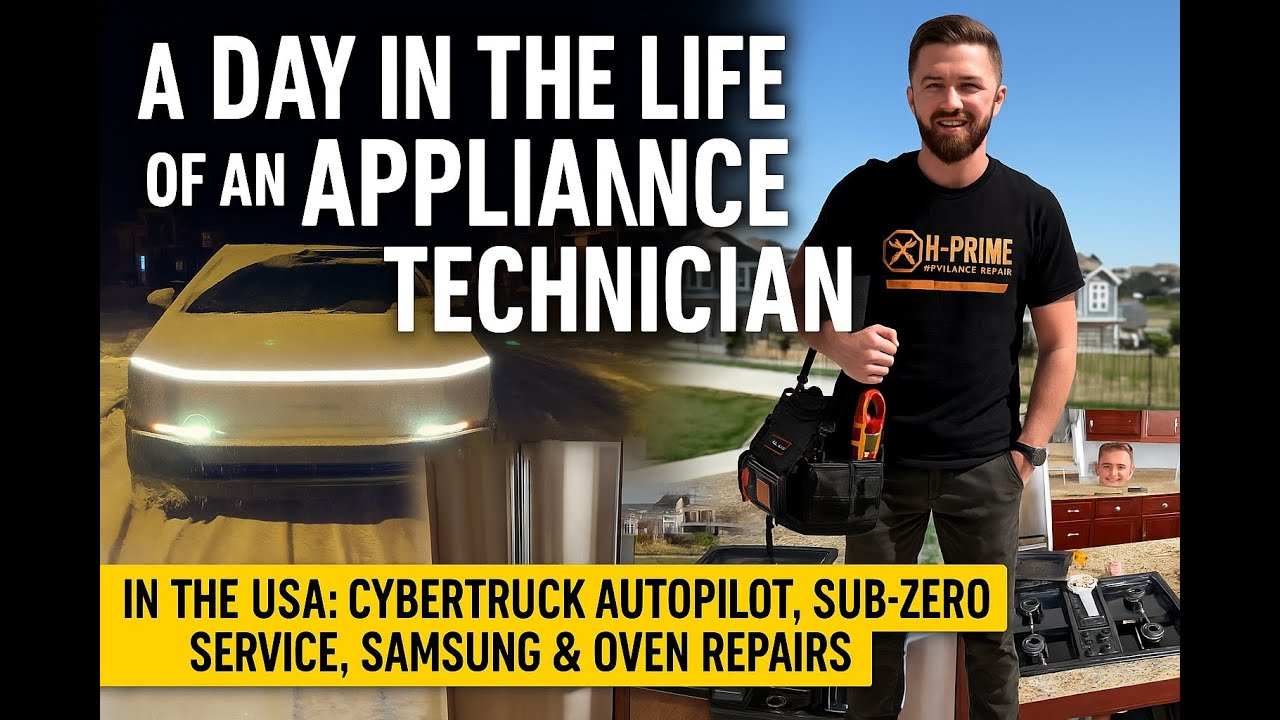 A Day in the Life of an Appliance Technician | Cybertruck FSD + Sub-Zero, Samsung, GE Repairs