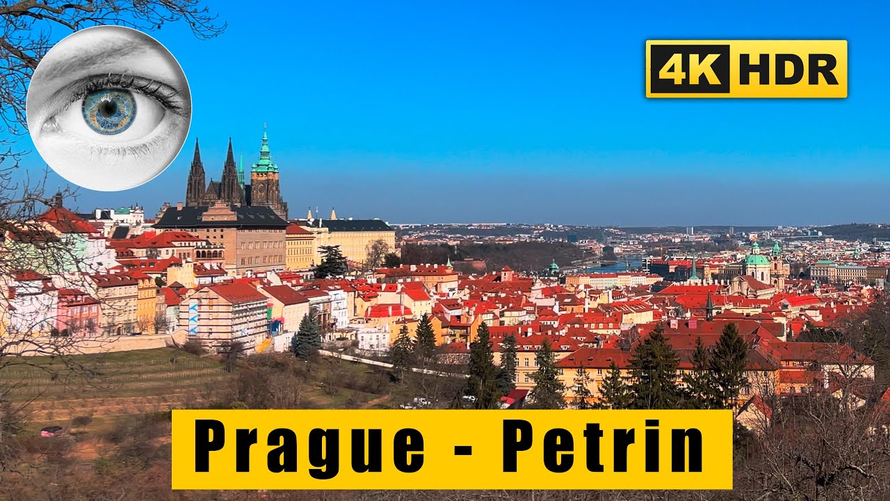 4K Prague walk: Petř&iacute;n Hill - Petř&iacute;nsk&eacute; sady - Beautiful views on the city  - Сzech Republic HDR