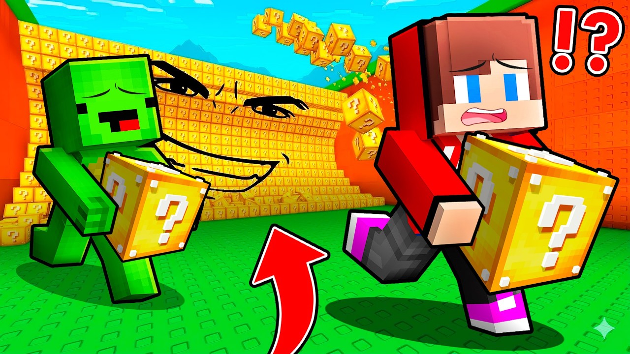 JJ and Mikey Escape TSUNAMI For LUCKY BLOCKS in Minecraft ! - Maizen