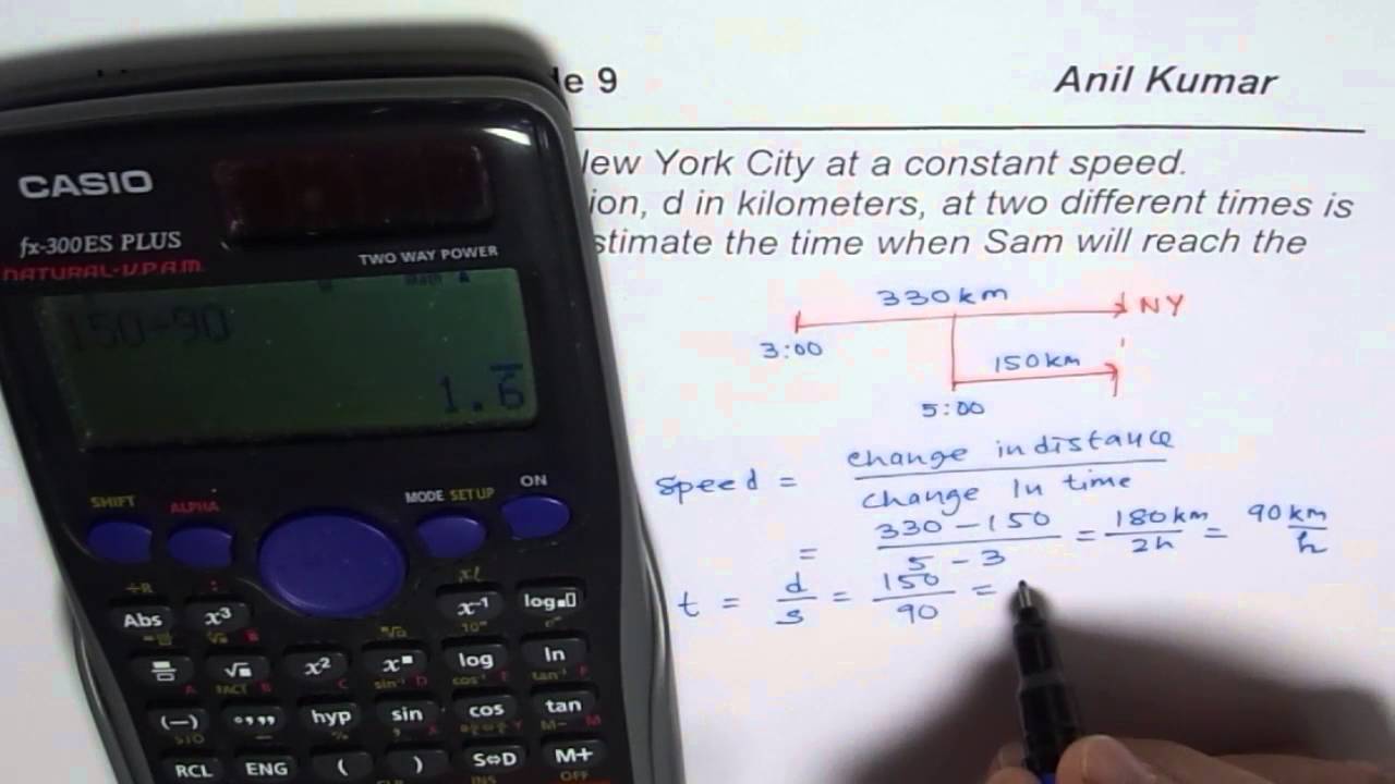 Time to reach New York at Constant Speed Test Direct Relation