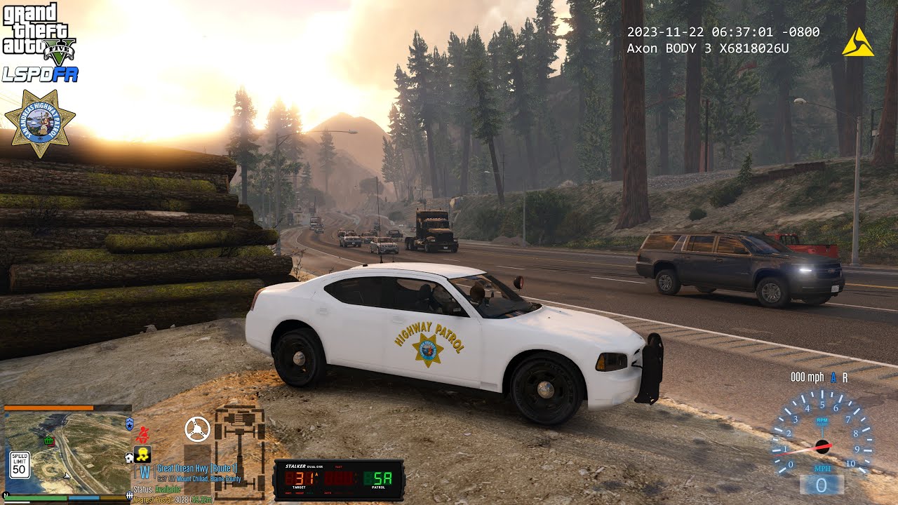 GTA V - LSPDFR 0.4.9🚔 - SAHP/CHP - Highway Patrol - Store Robberies | Traffic Stop Backup - 4K