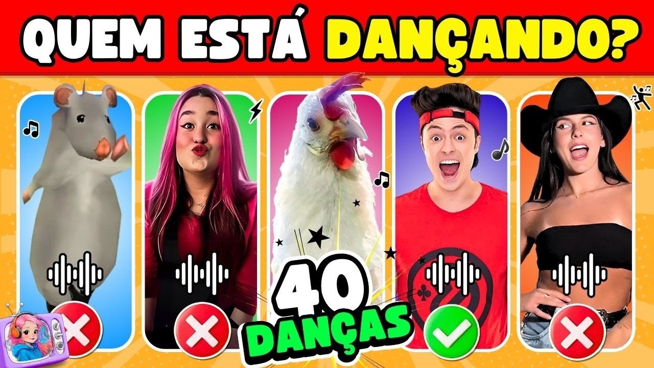 🕺QUEM ESTÁ DANÇANDO 🤔🎶Rato Milton, Enaldinho, Ana Castela, Emilly Vick, Crazy Frog, Galinha, Round 6