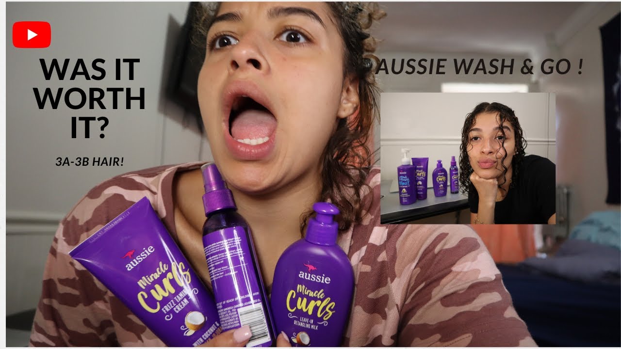 Curly Hair wash and go using AUSSIE to style!