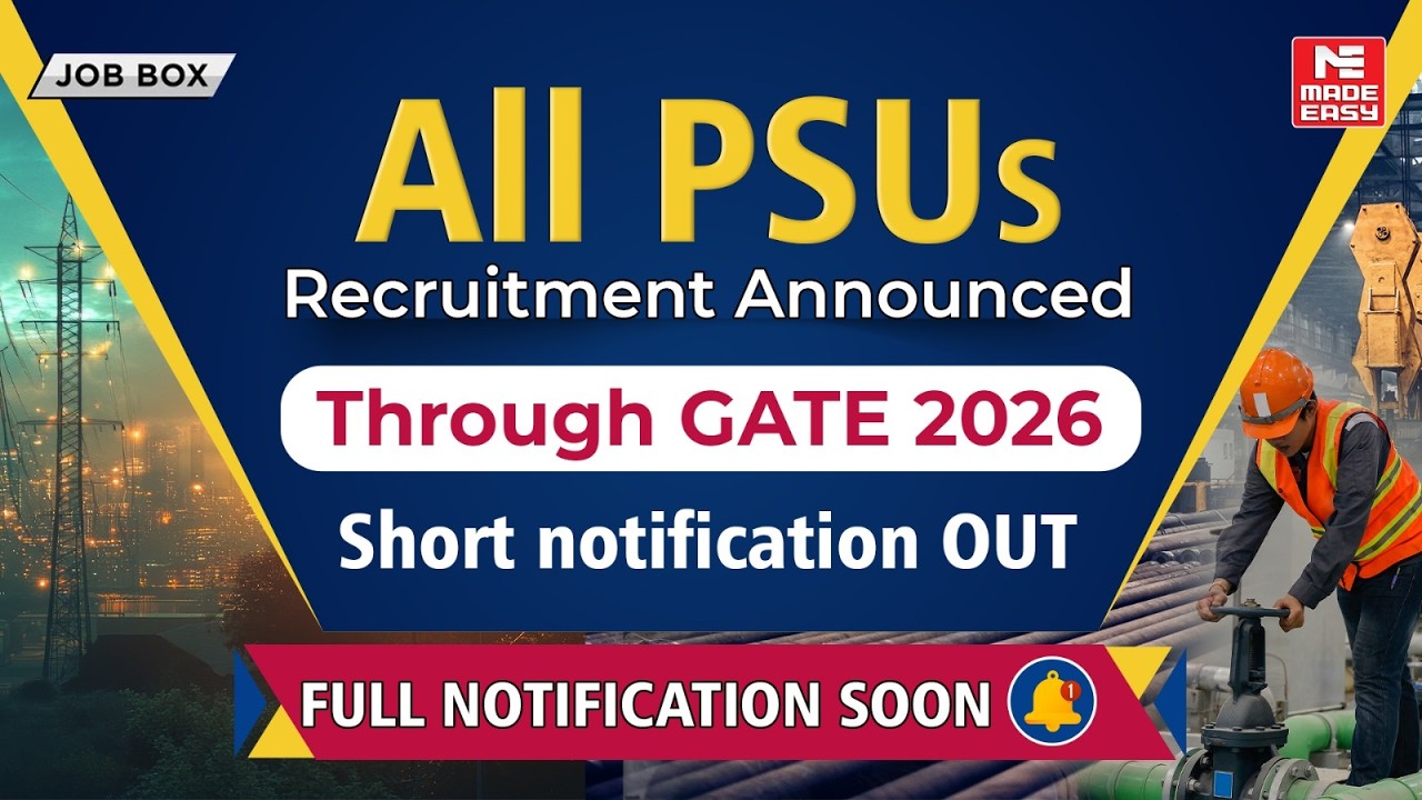 All PSU Recruitment Through GATE 2026 | DRDO, BARC, NIC, POWERGRID, GAIL, NPCIL, NMDC and More!