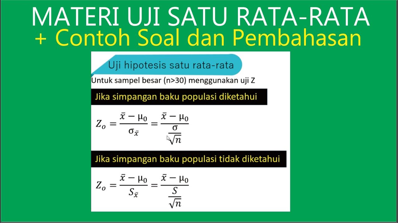 Tutorial Uji Hipotesis Satu Rata Rata