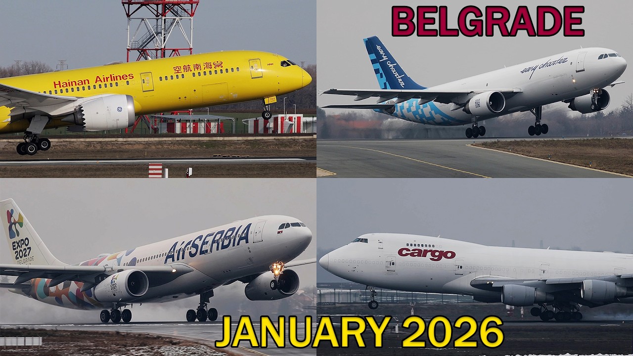 38 yrs old JUMBO, DREAMLINER in SPECIAL livery... Belgrade, January 2026, part 3/5  (4K)