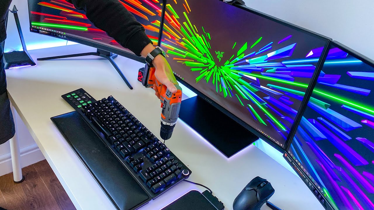 LEVEL UP your GAMING SETUP - Drilling a hole in my IKEA LINNMON Desk