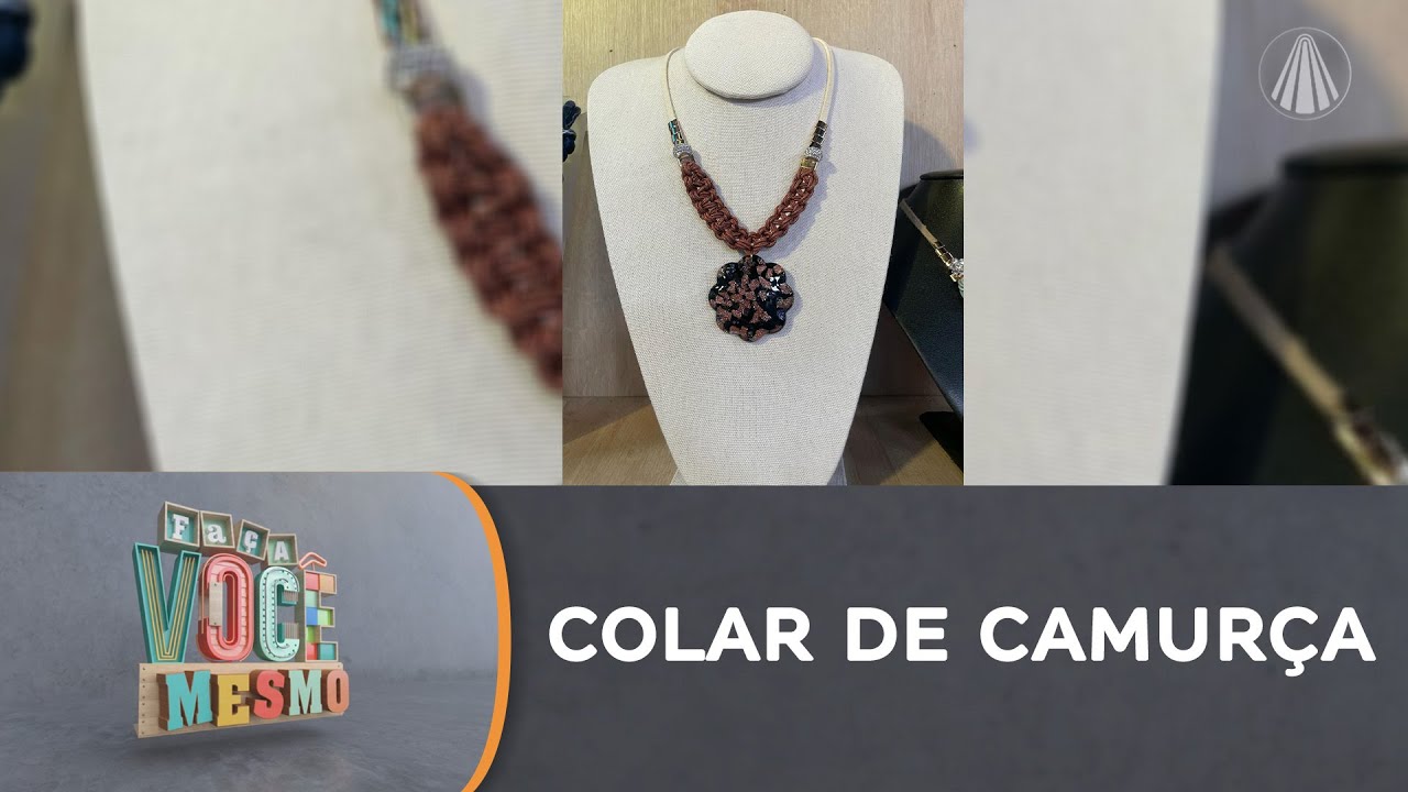 Fique mais estilosa com esse lindo colar de camurça em macramê
