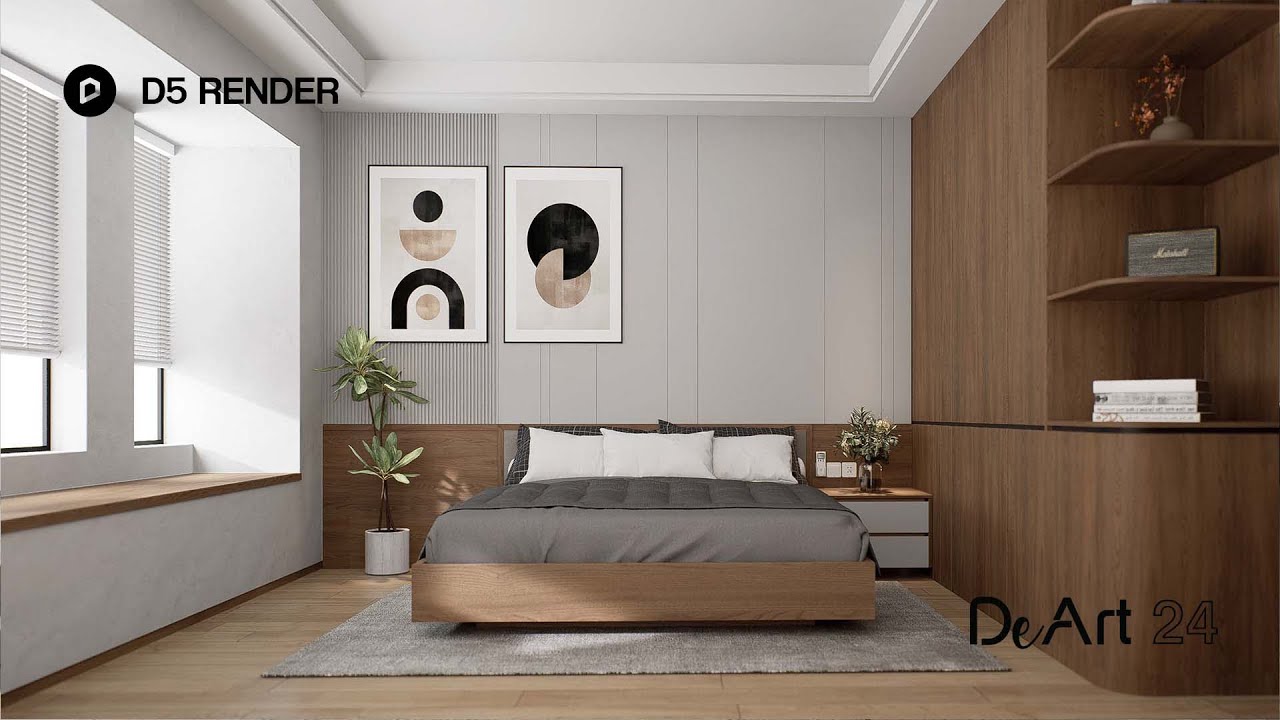 D5 Render Lighting & Material Tutorial : Realistic Bedroom Room Render