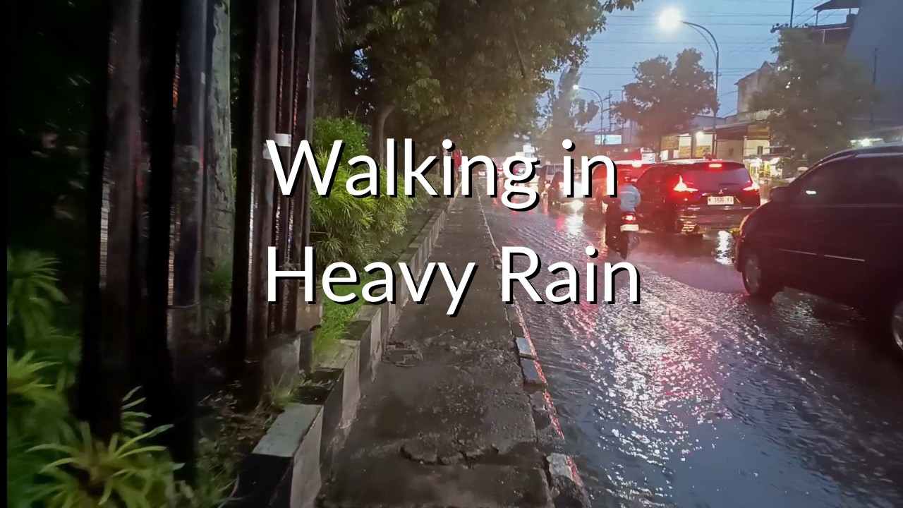 Walking Through Heavy Rain Between Malang City and Regency | Quiet POV Walk (20 Minutes)
