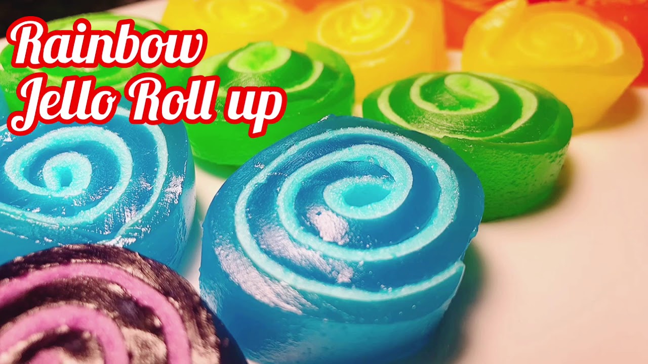 Jello Roll Ups/Jell-O pinwheels / Easy Rainbow marshmallow Jello Roll Ups