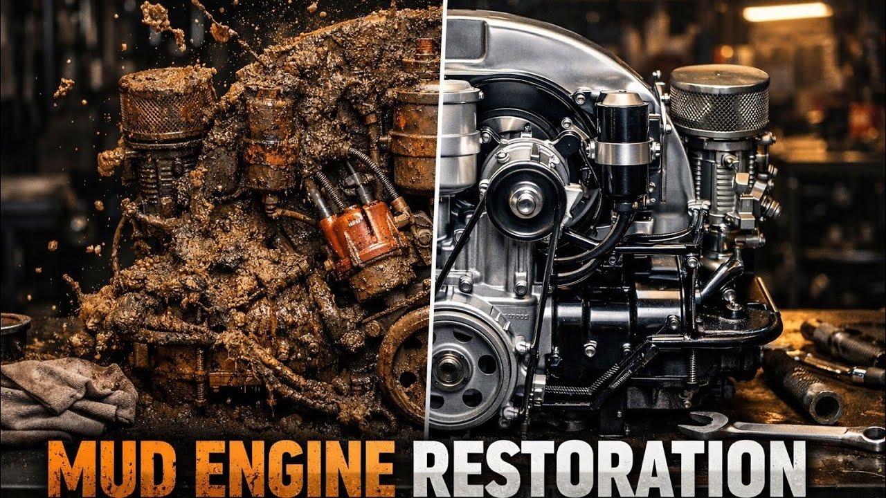 Deep Restoration of a Mud-Submerged Porsche 356 Engine