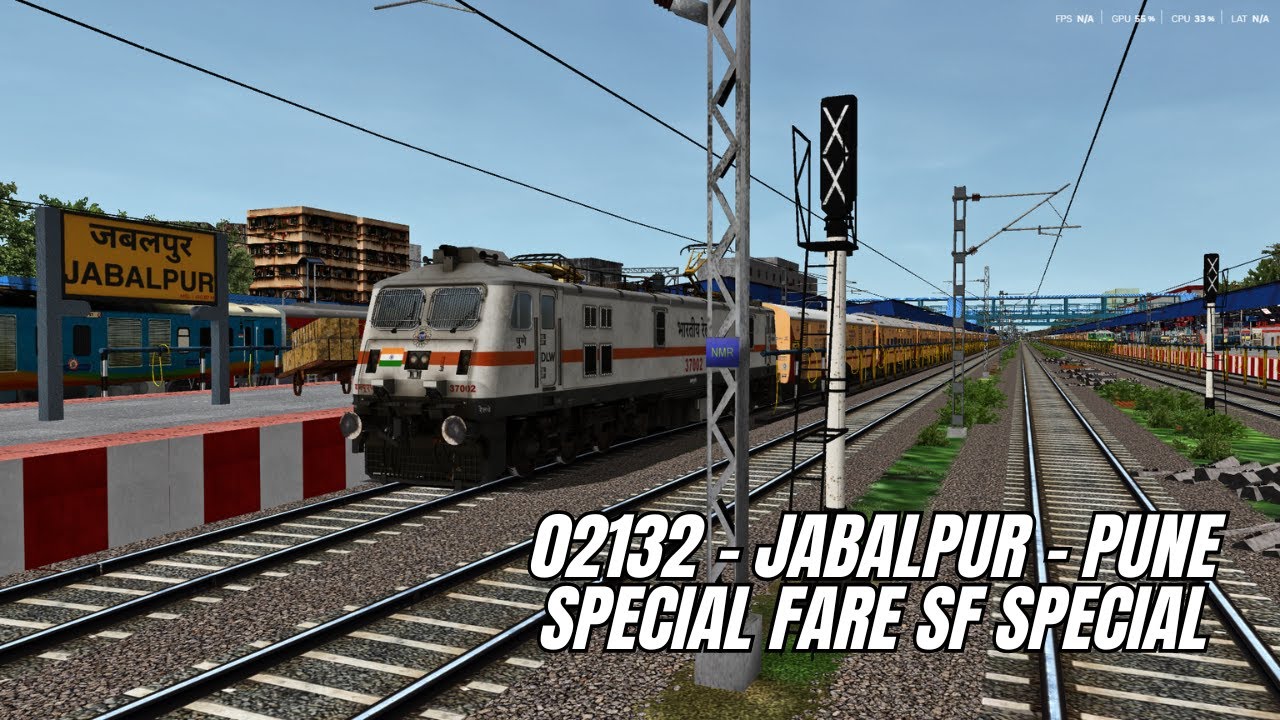 02132/Jabalpur - Pune Special Fare SF Special | NRMV1 REMASTERED | CM IS LIVE #msts #trainsimulator
