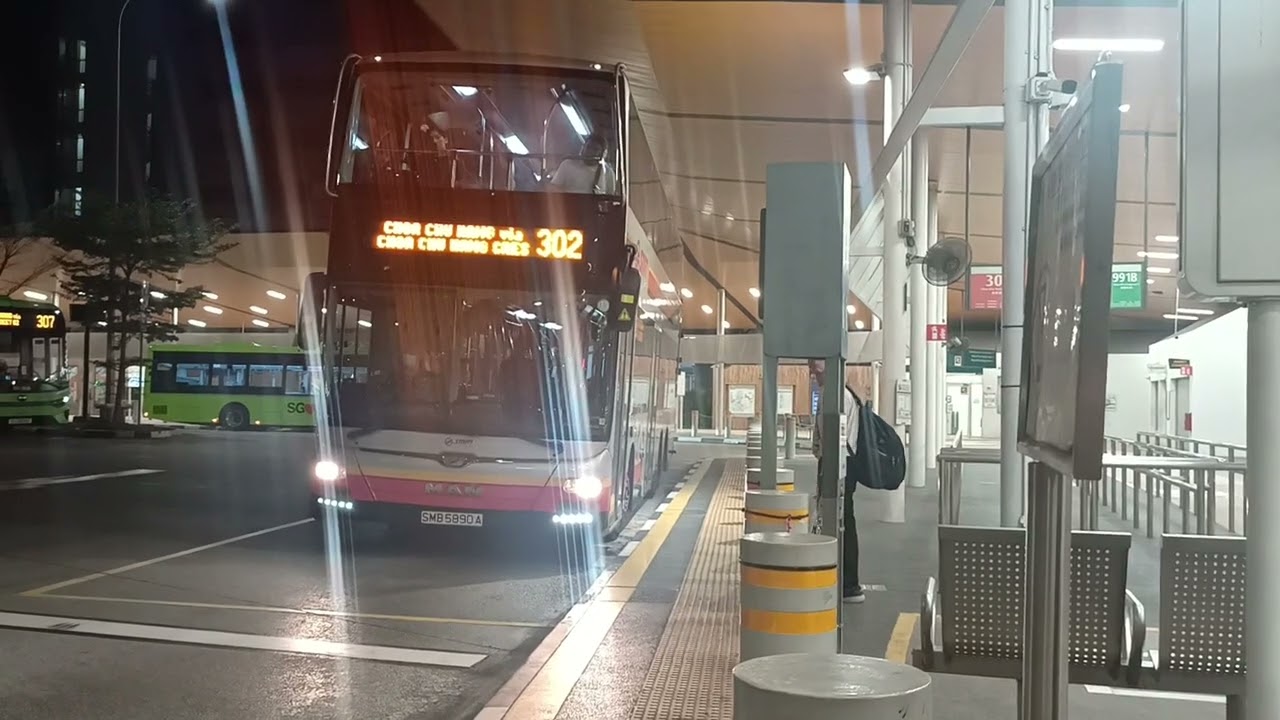 (SMRT) SMB5890A On Service 302 Departing Choa Chu Kang Int Boarding