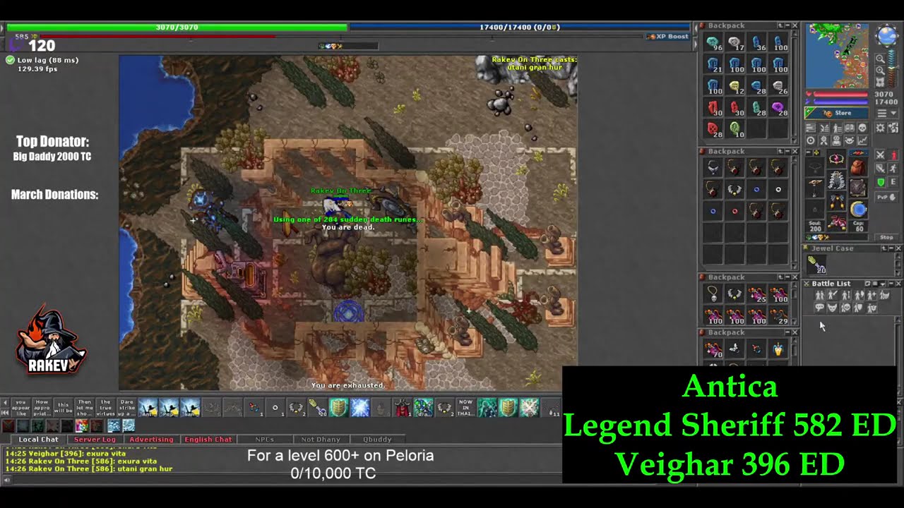 Tibia Antica/Vunira/Peloria - Solo PK Video 2: 