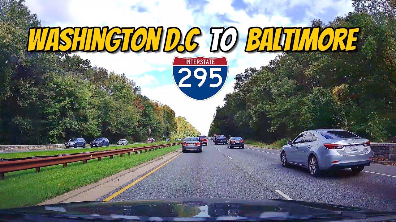 Driving from Washington DC to Baltimore MD , on I 295 / interstate 295 , dash Cam video/ highway 4K