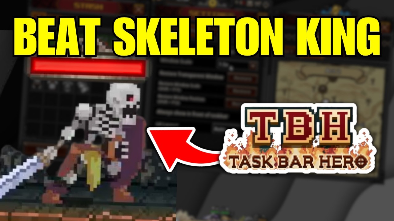 Как победить Кошмарного Короля-скелета в Акте 1-10 в Task Bar Hero