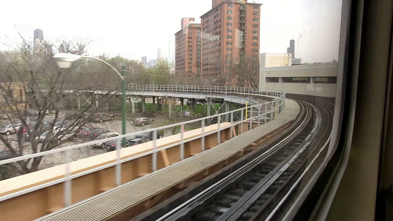 CTA Purple Line Express ride from Linden to Harold Washington Library