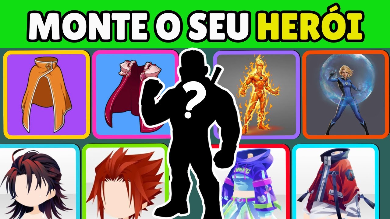 🦸‍♂️⚡ MONTE O SEU SUPER HERÓI 💪🚀 QUARTETO FANTASTICO  | CAPA | PODER | ROUPA | NOME| 🛠️#quiz