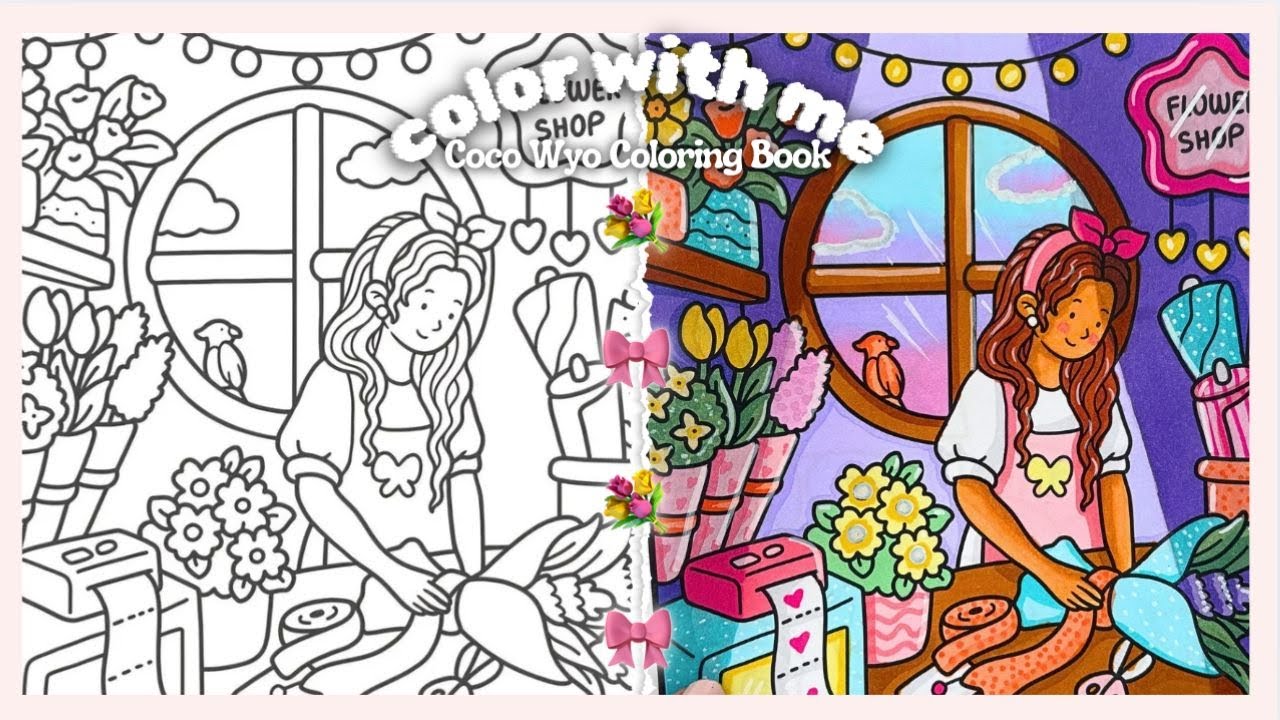 color with me 💐🌷 a slow girl moments cozy coloring vlog