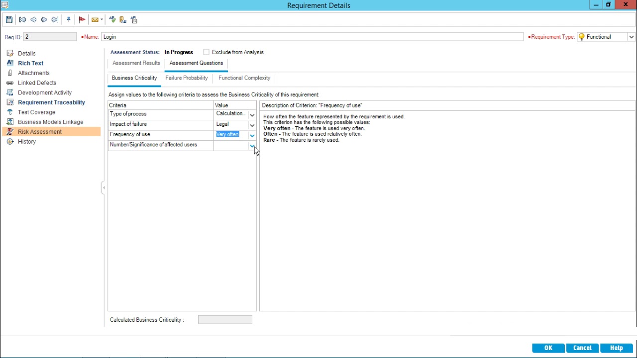 HP ALM - Risk Assessment