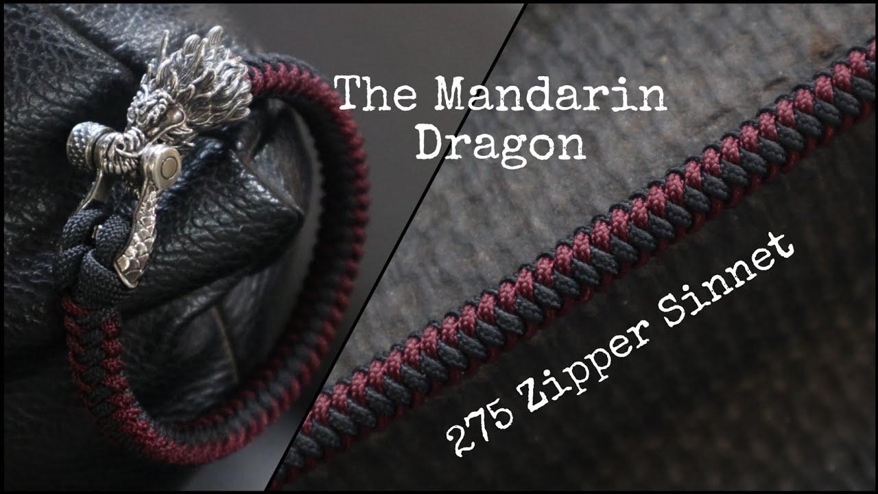 [MANDARIN DRAGON] HOW TO MAKE A ZIPPER SINNET PARACORD BRACELET USING 275 CORD.