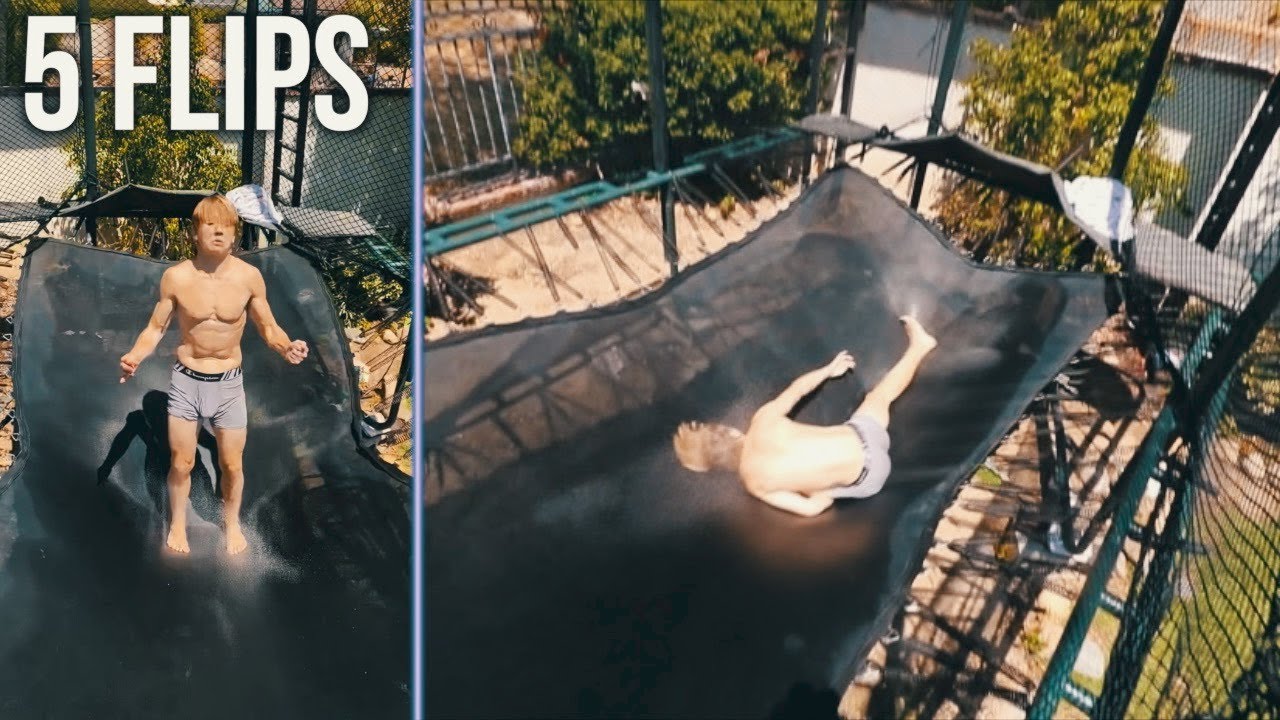 HE FINALLY DID QUINT BACKFLIP! (5 FLIPS NDB)