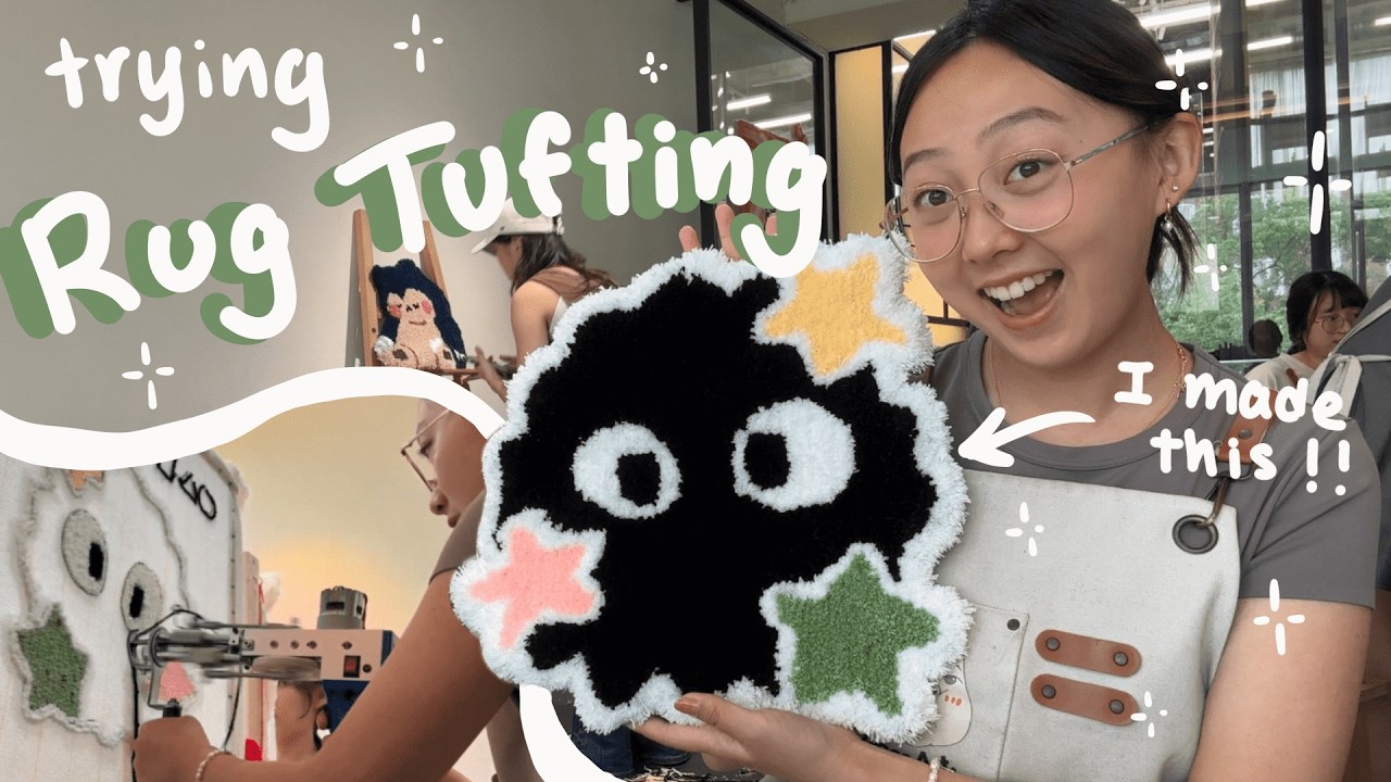 RUG TUFTING VLOG - trying rug tufting for the first time!