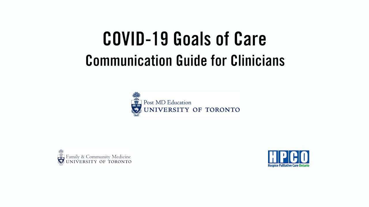 COVID-19 Goals of Care - Communication Guide for Clinicians