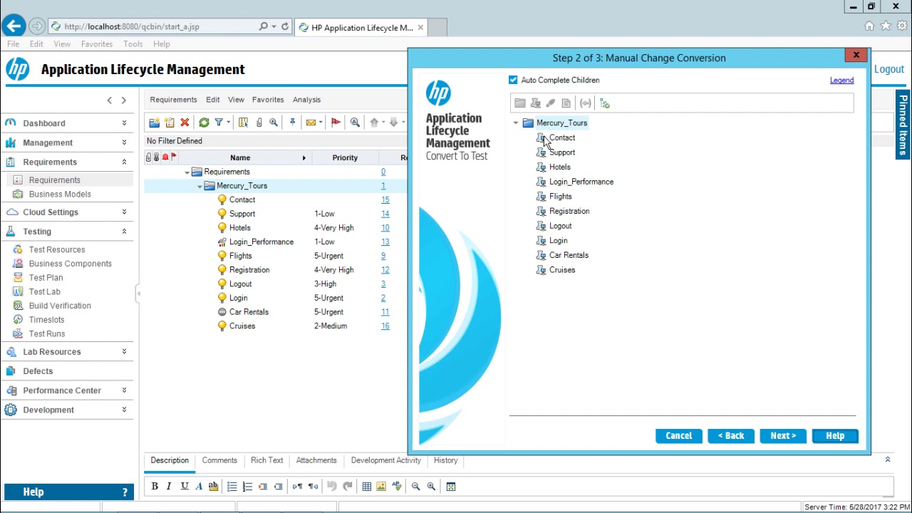 HP ALM - Convert Requirements to Test