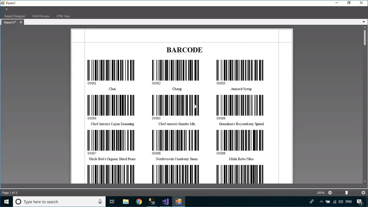 DevExpress Tutorial - Create Barcode labels for products | FoxLearn