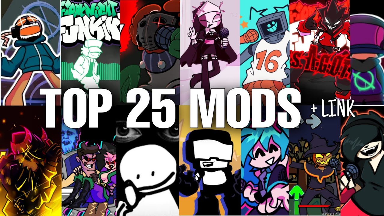 TOP 25 MODS Full Week Of Friday Night Funkin! - TOP Best MODS from the Comunity! + Download Link