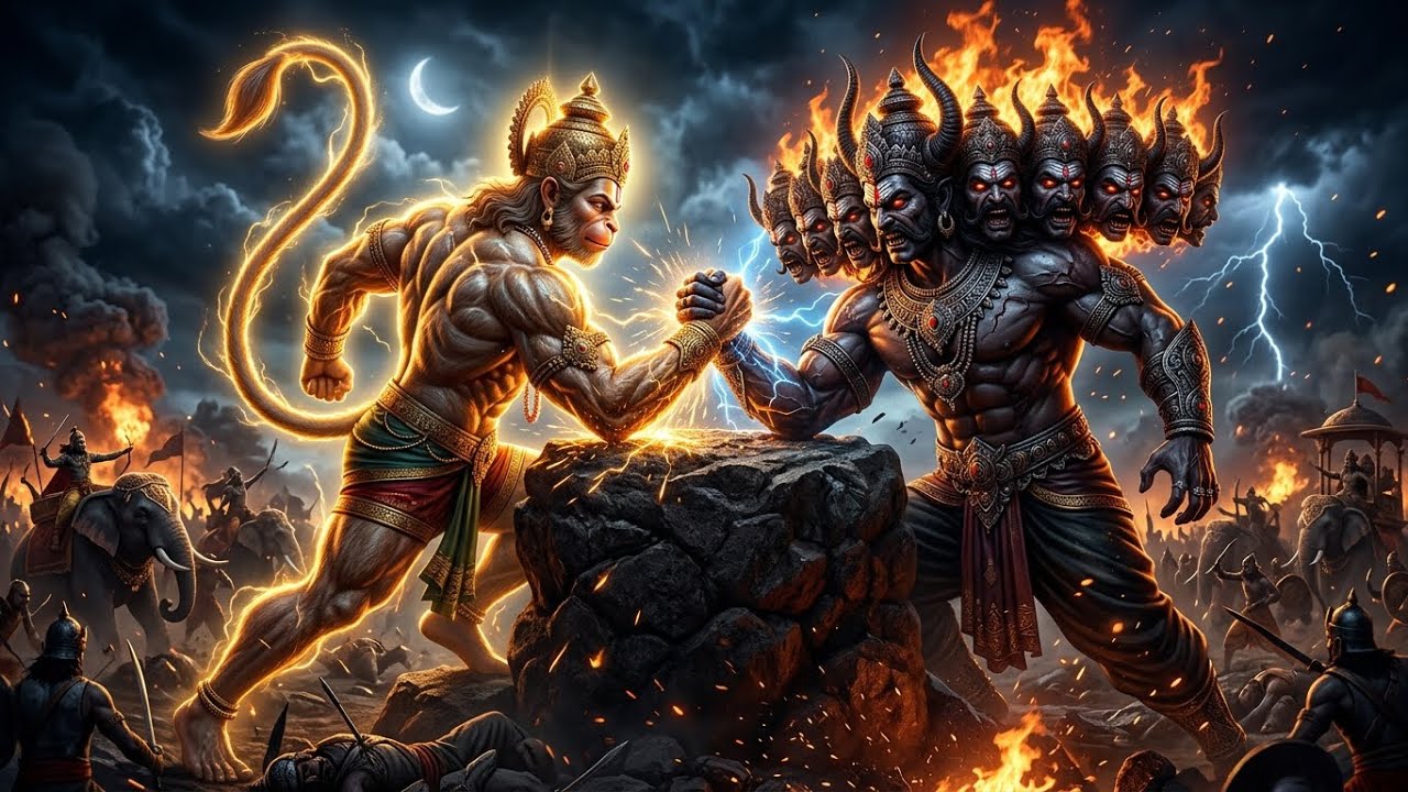 Hanuman Vs Ravana Arm Wrestling #hanuman ji  