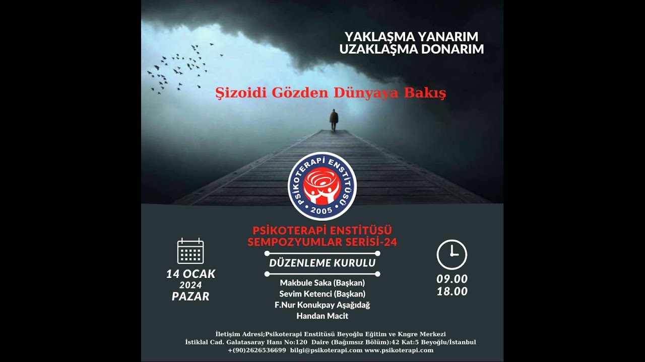 24 Sempozyum “YAKLAŞMA YANARIM UZAKLAŞMA DONARIM”ŞİZOİDİ GÖZDEN DÜNYAYA BAKIŞ Konuşması14 01 2024 TO