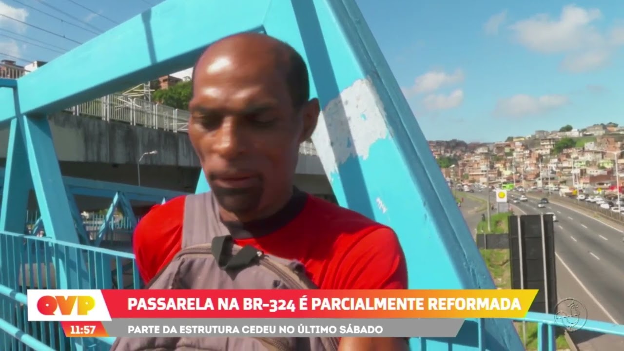 Passarela na BR-324 é parcialmente reformada