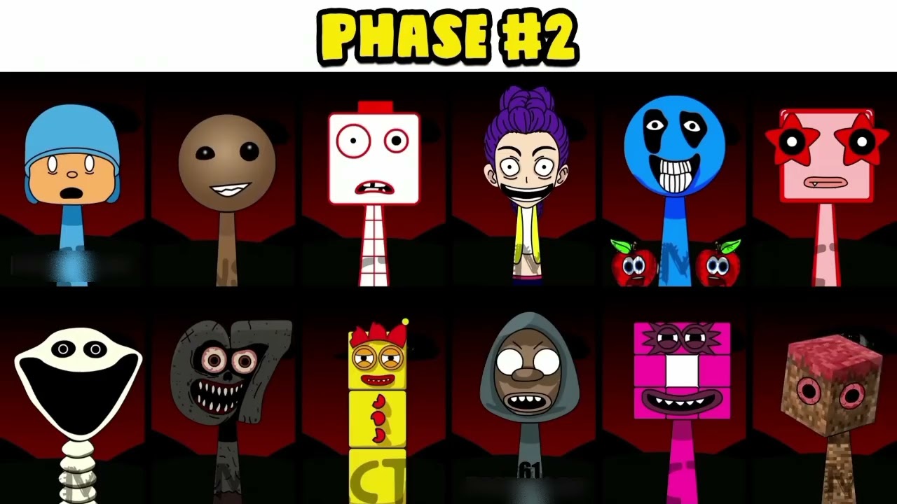 Sprunki OC All new phrases of Pocoyo (como lo mueve lo lo)From phase 1 to phase 7